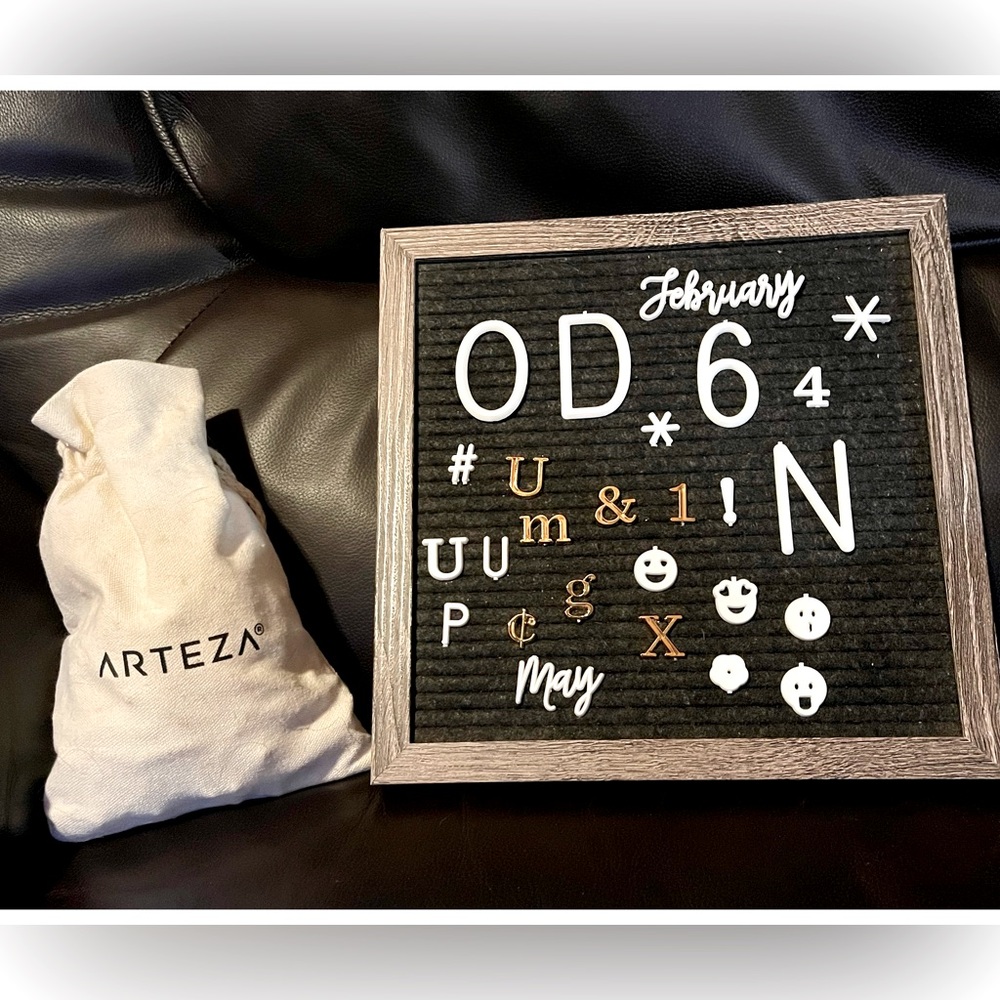 Arteza Gray Felt Letter Board Set, 10” x 10”